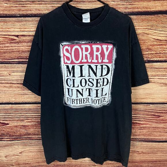 Vintage Sorry, Mind is Closed Until Further Notice T-shirt - Picture 2 of 8
